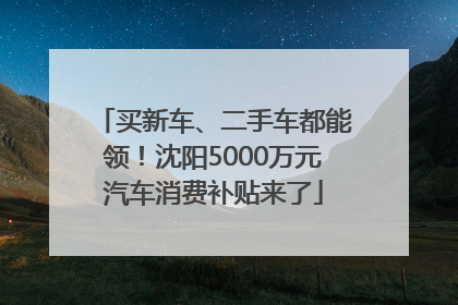 买新车、二手车都能领！沈阳5000万元汽车消费补贴来了